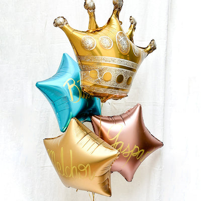 Bouquet XL Three Wise Men Satin balloons inflated with helium