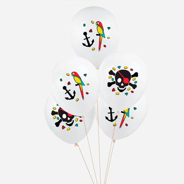 Eco balloons pirate print / 5 pcs.