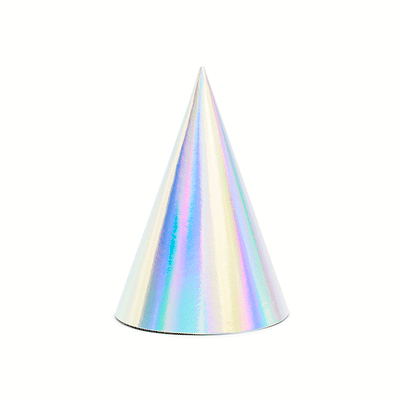 Iridescent party hat / 6 pcs.