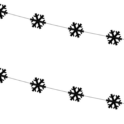 Snowflake garland set black / 2 pcs.