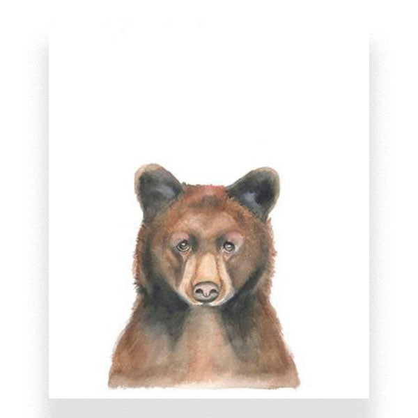 Impressão em aguarela de urso