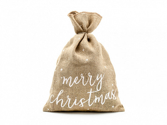 Jute bag for Merry Christmas gifts