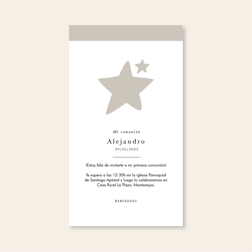 Invitaciones personalizadas Estrella