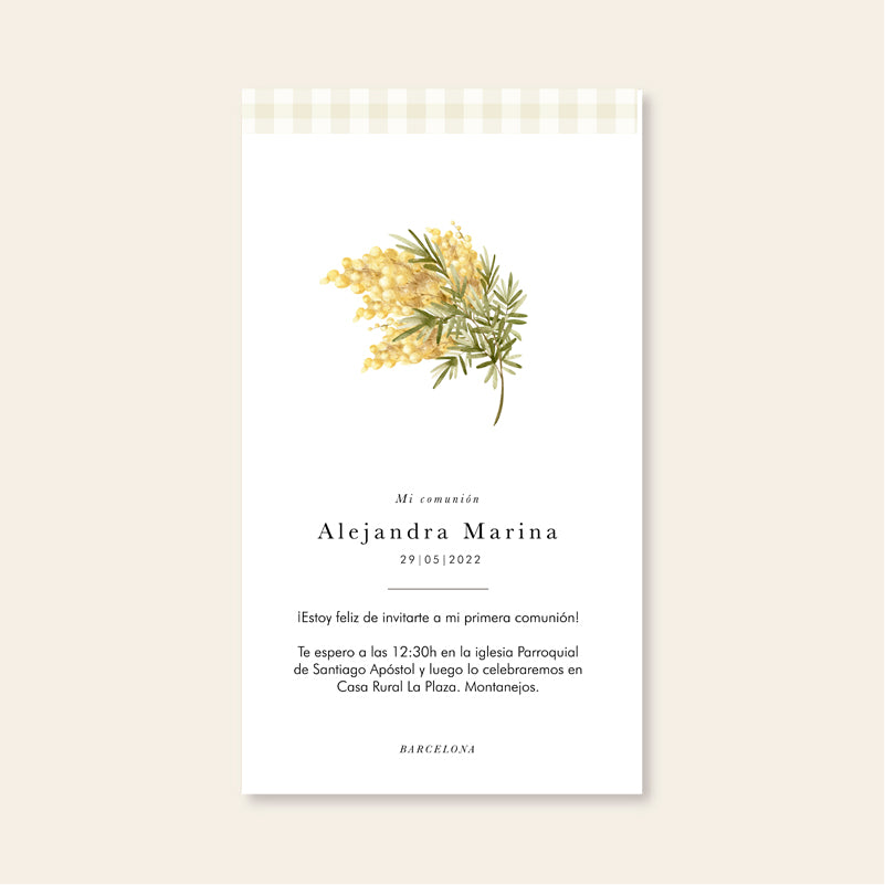 Convites personalizados Mimosa Vichy