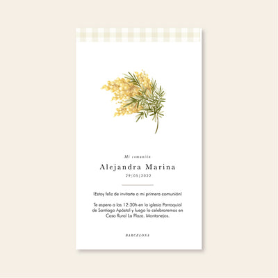 Invitaciones personalizadas Mimosa Vichy