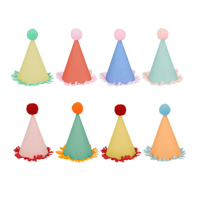 ECO multicolor mini hats / 8 units.