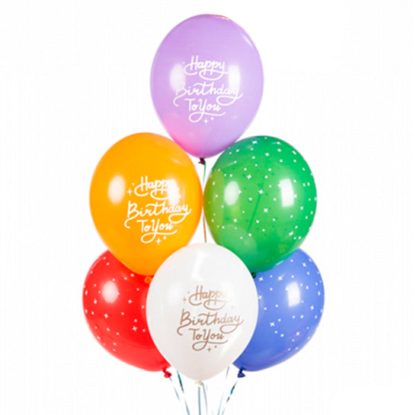 Misturar balões ECO Happy Birthday multicolor/ 6 pcs.