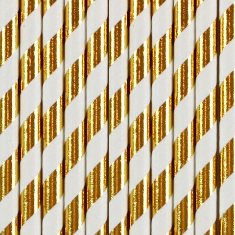 Pajitas papel foil dorado brillo - La Fiesta de Olivia