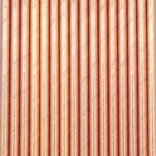 Palhinhas de papel liso de folha de ouro rosa / 10 pcs.