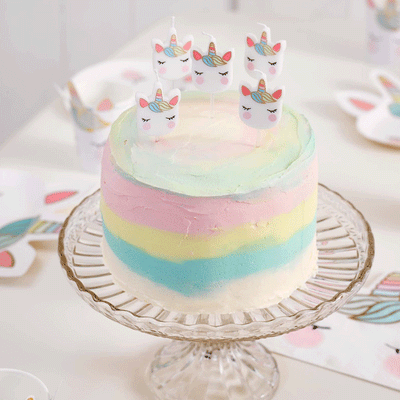 Pastel unicorn candles / 5 pcs.