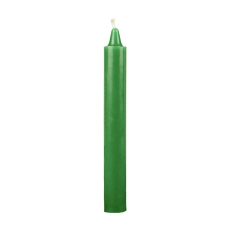 Basic green cylindrical candle / 4 pcs.