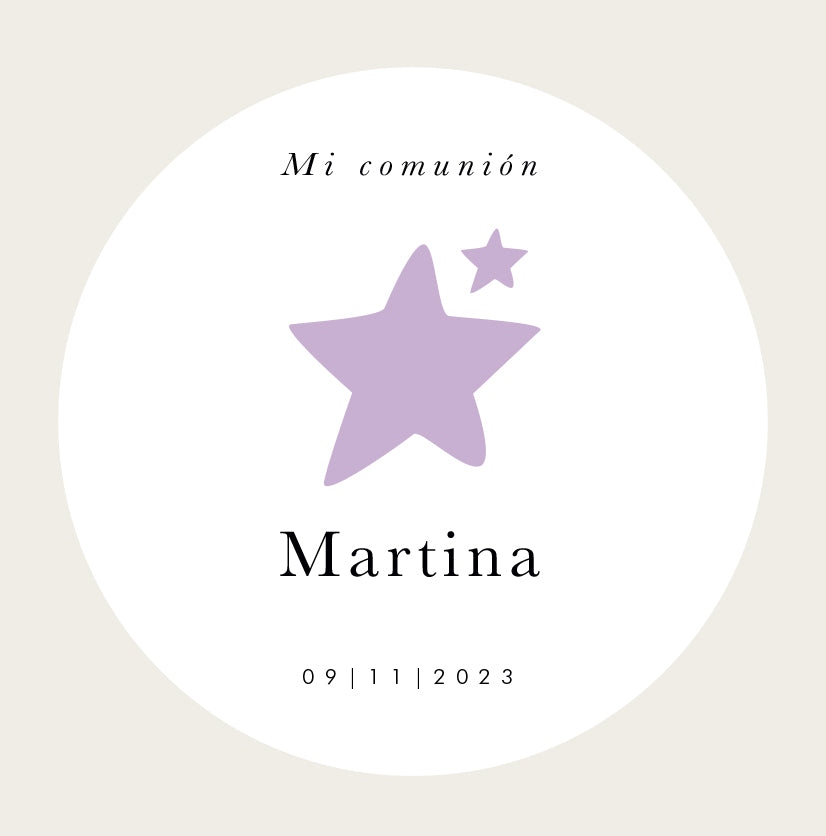 Mauve star personalized sticker