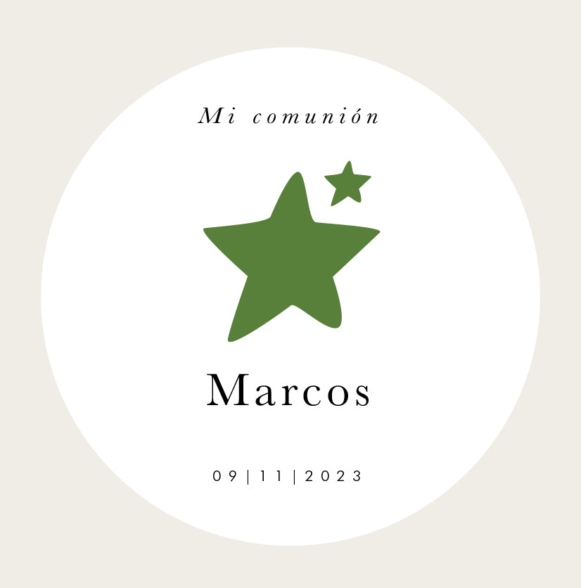Green star personalized sticker