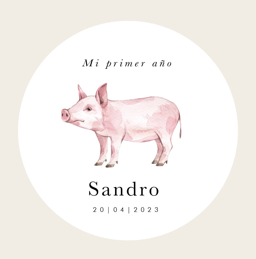 Personalized sticker Little Pig