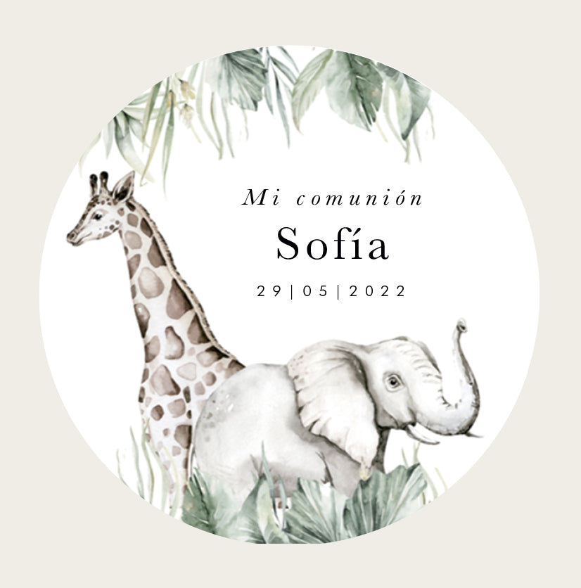 Personalized safari baby sticker