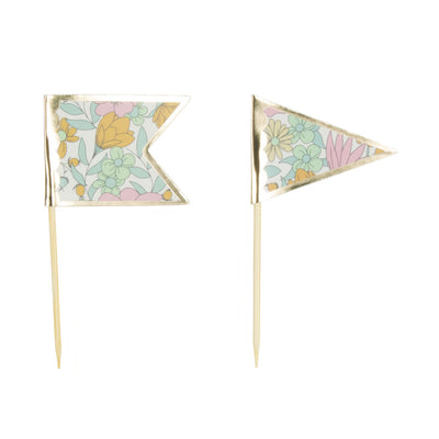 Liberty skewers pink with gold detail / 10 pcs.