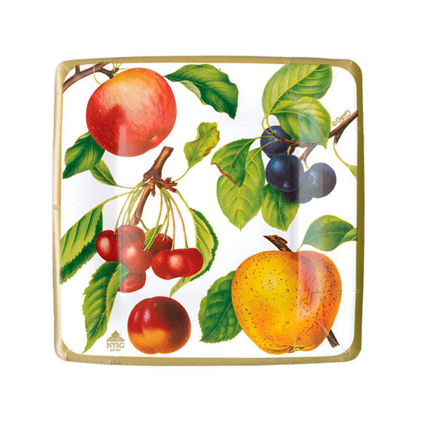 Autumn fruit square plates / 8 pcs.
