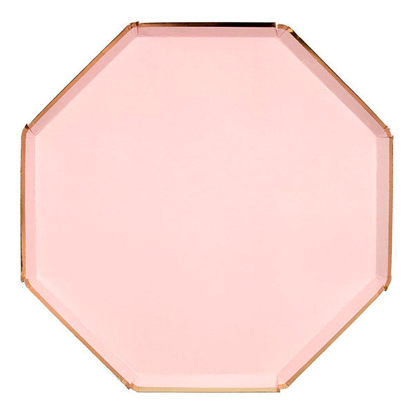 Placa octogonal rosa pastel / 8 pcs.