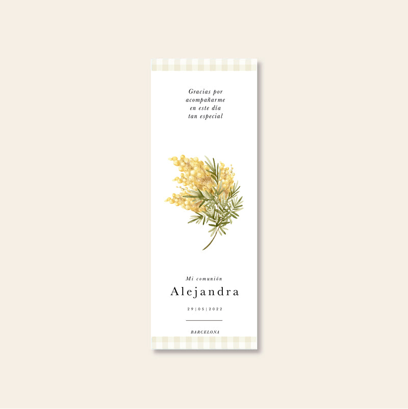 Mimosa Vichy personalized bookmark