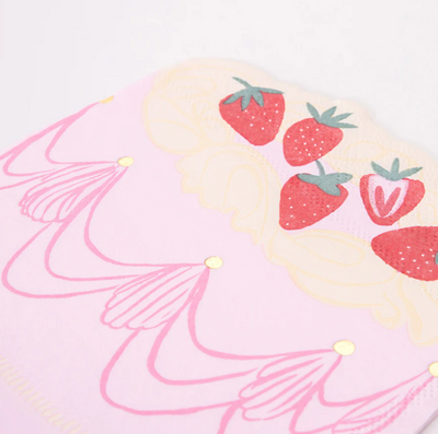 Strawberry shortcake napkin pink / 16 pcs.