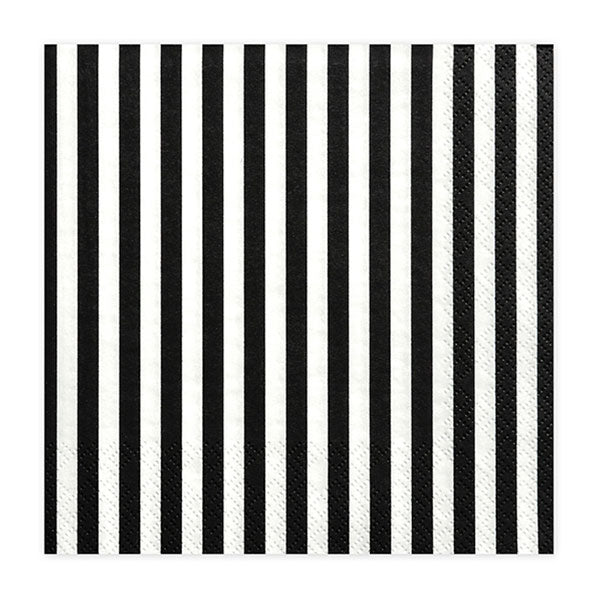 White striped black napkins LUNCH / 20 units.