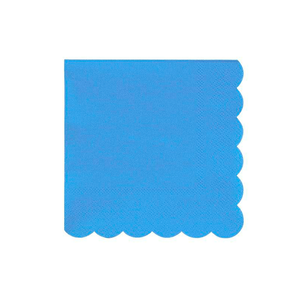 Blue napkin with wavy edge / 20 units.