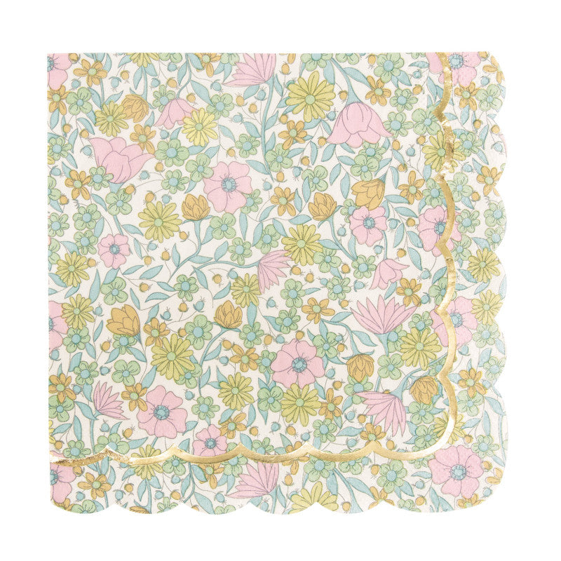 Liberty pink napkin with gold detail / 16 units.