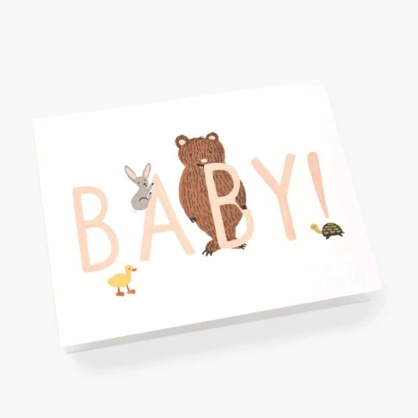  Cartão Baby animais pêssego Rifle Paper & Co