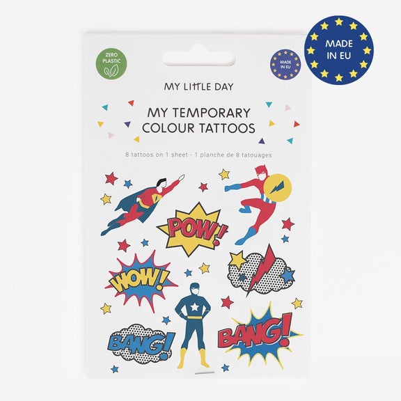 Super-herói tatuagem temporária