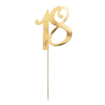 Gold cake topper 18
