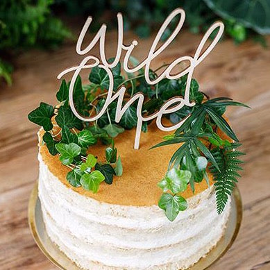 Wild One wooden cake topper