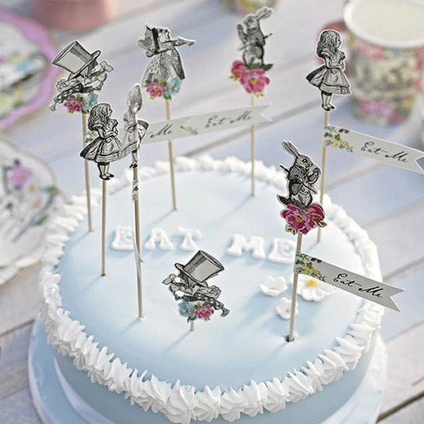 Alice cake toppers / 12 pcs.