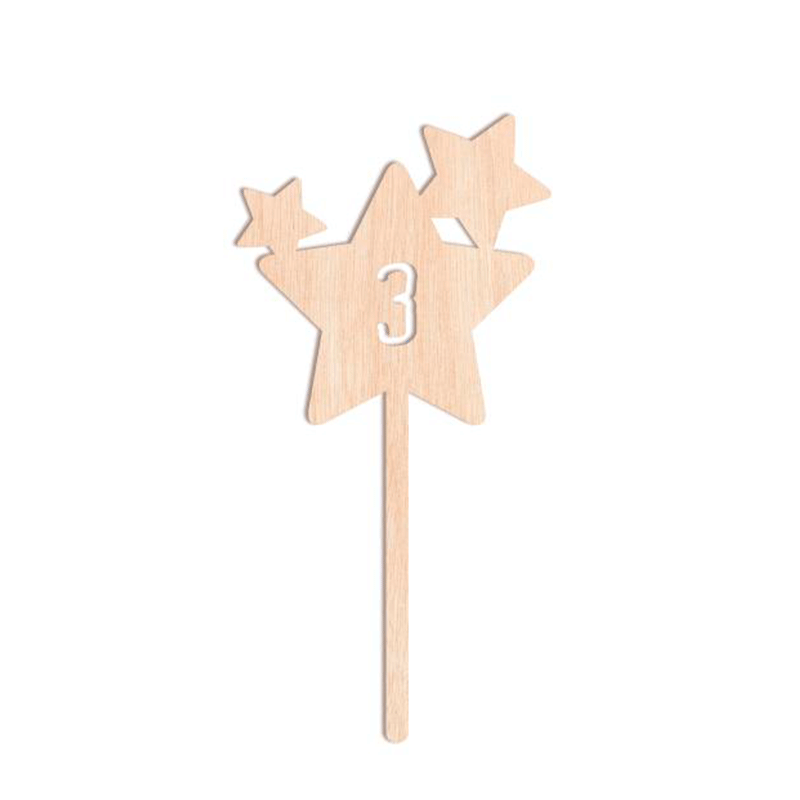 Wooden cake topper Star 3 years