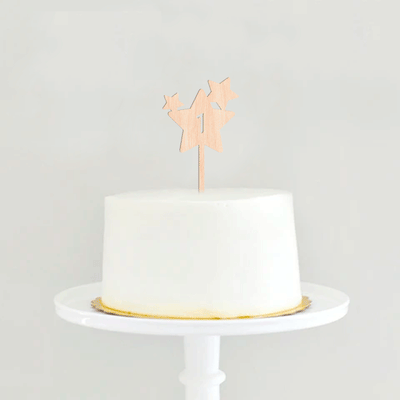 Wooden cake topper Star 1 year