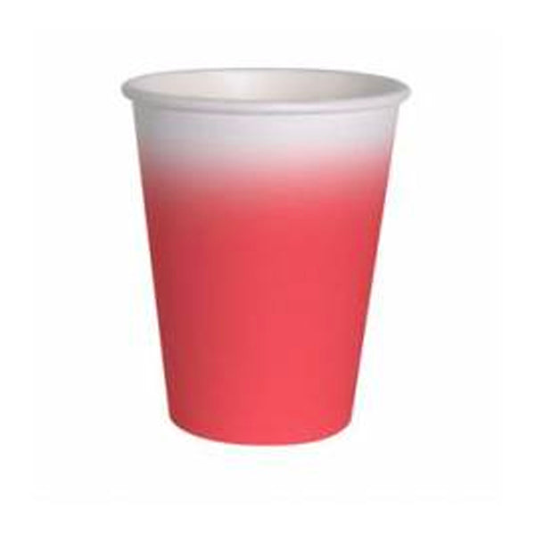 Compostable red gradient glass / 8 pcs.