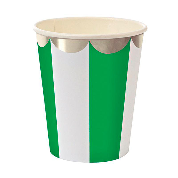 Toot Sweet green and silver cups / 8 pcs.