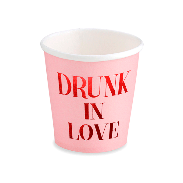 Drunk in love pink glasses / 6 pcs.