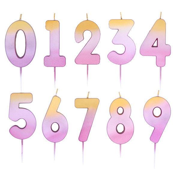 Pink Gradient Number Candles